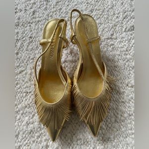Ulla Johnson fringe slingback in gold
